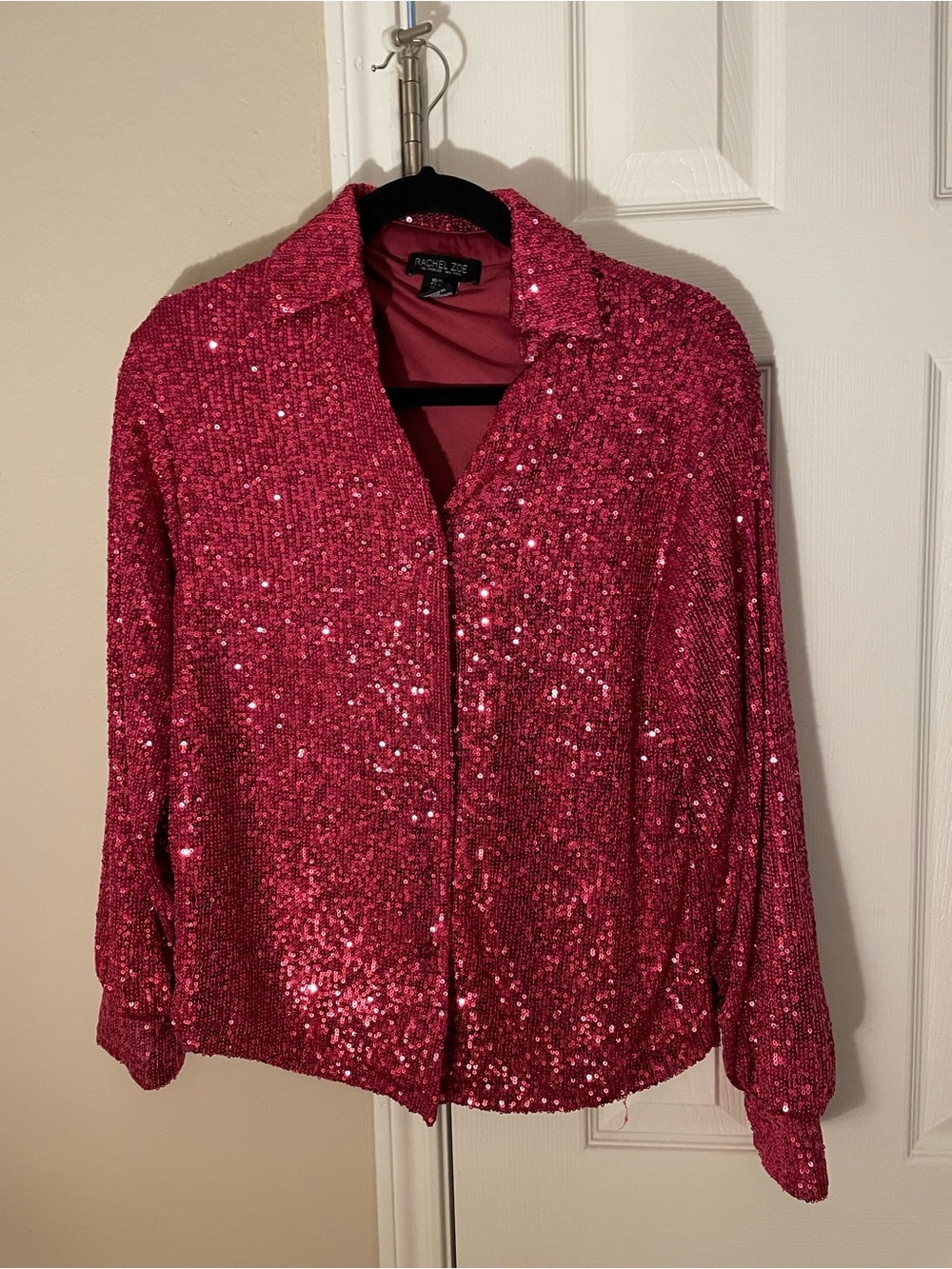 Pink sequins button up